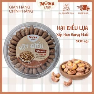 hạt điều xếp hoa rang muối moma farm 500g