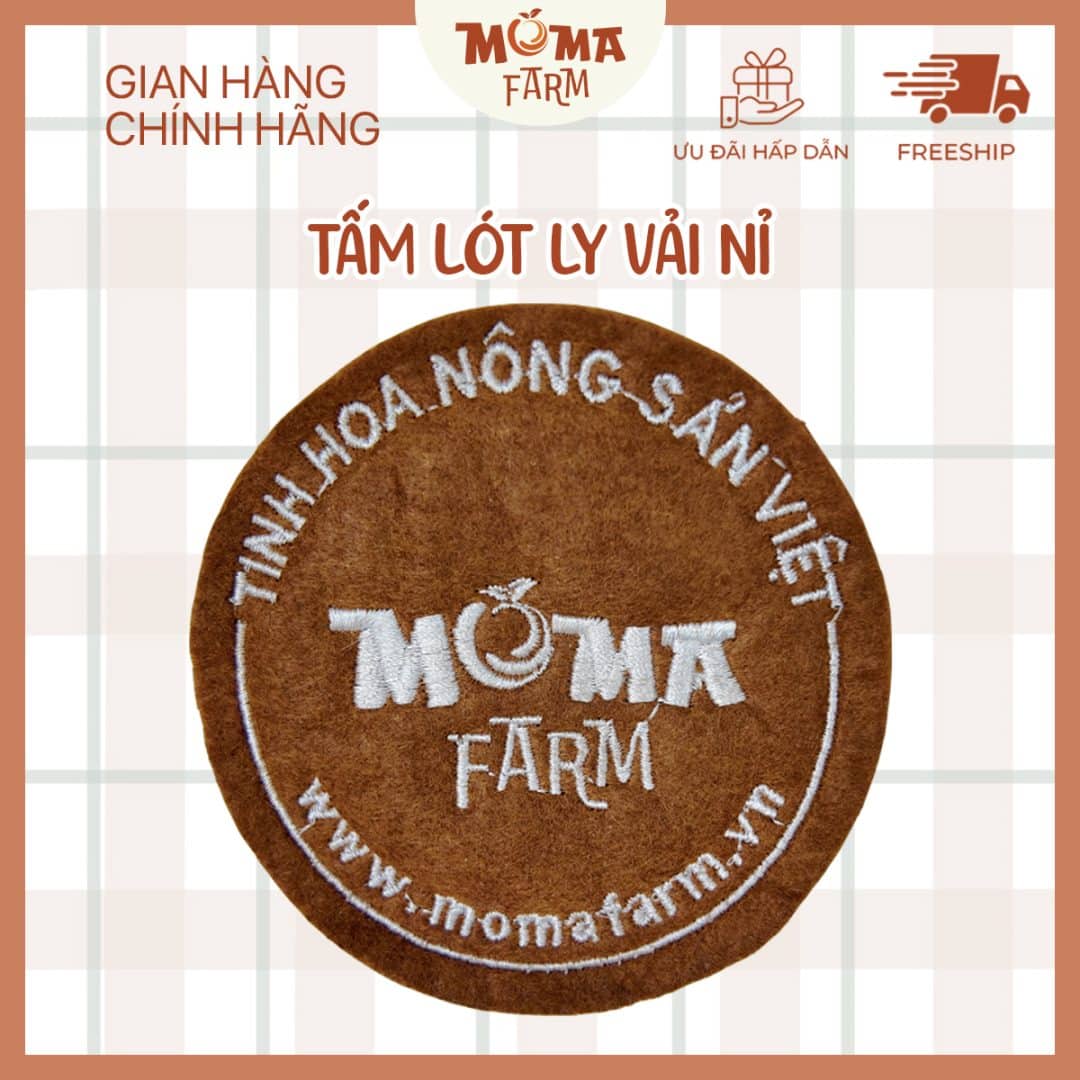 tấm lót ly vải nỉ thương hiệu moma farm
